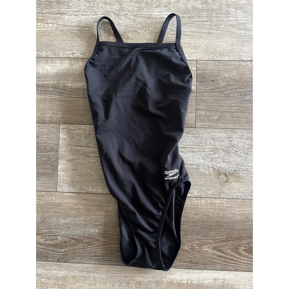 Speedo One Piece Swimsuit Women 6/32 Black Endurance+ Flyback Athletic Training